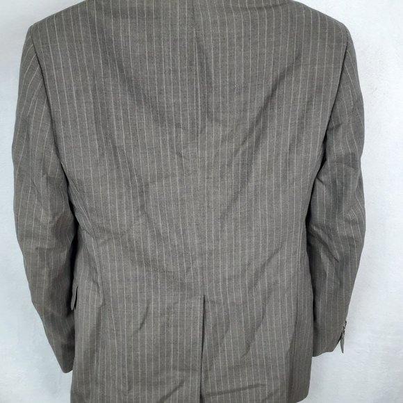 Traditionalist Men's Suit Jacket Blazer 2 Button Pockets Striped Brown Stone - Picture 8 of 9